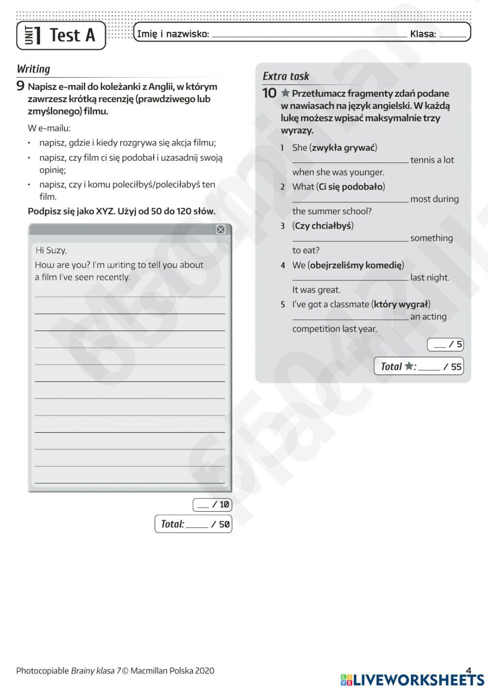 Test Unit 1, Brainy 7