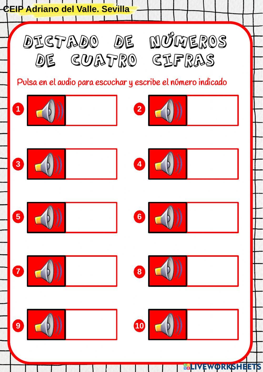 Dictado de números de cuatro cifras2