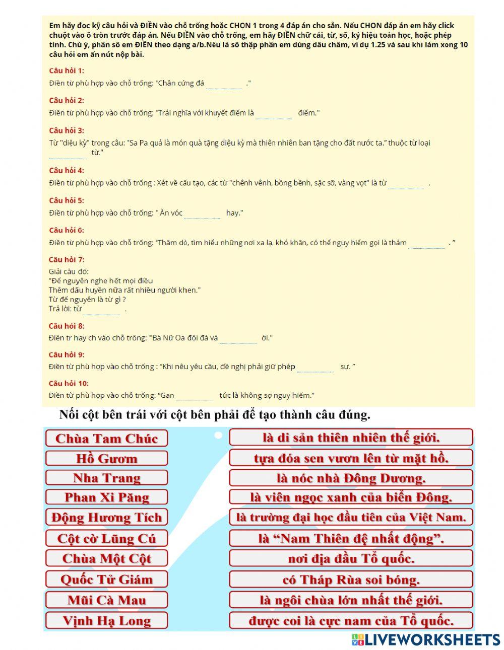 Trạng nguyên Tiếng Việt 4