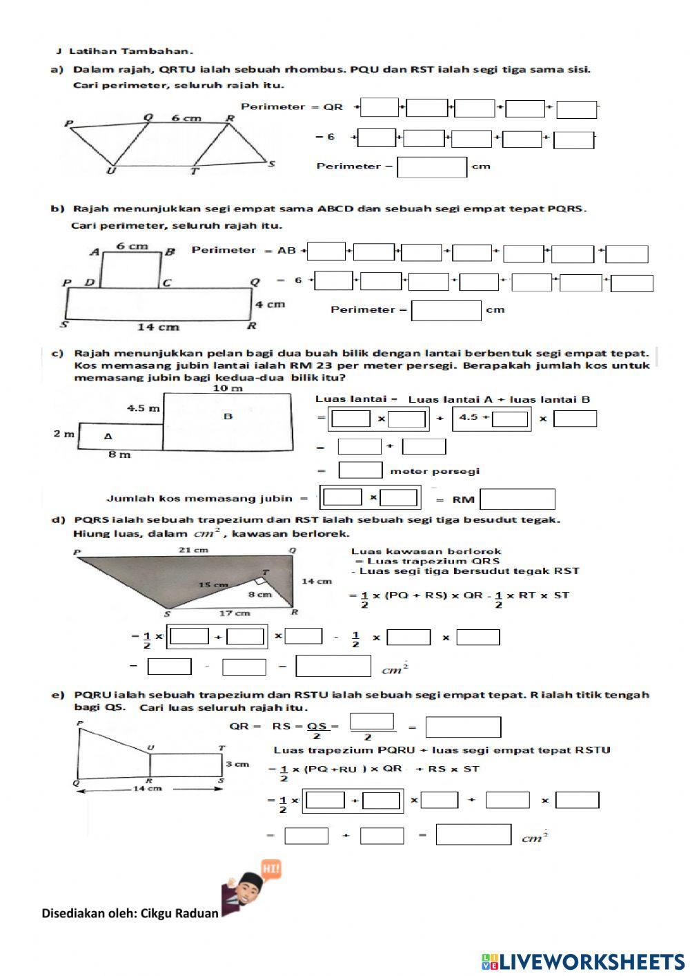 T1b10 perimeter dan luas