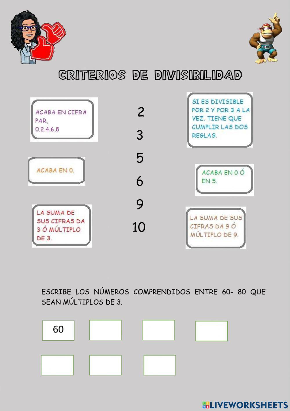 Criterios de divisibilidad