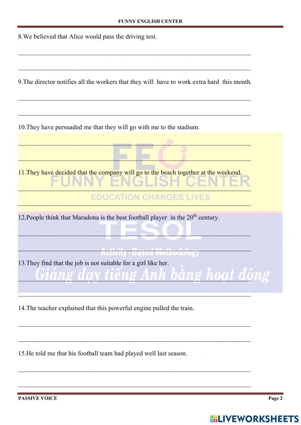 Practice passive voice 7
