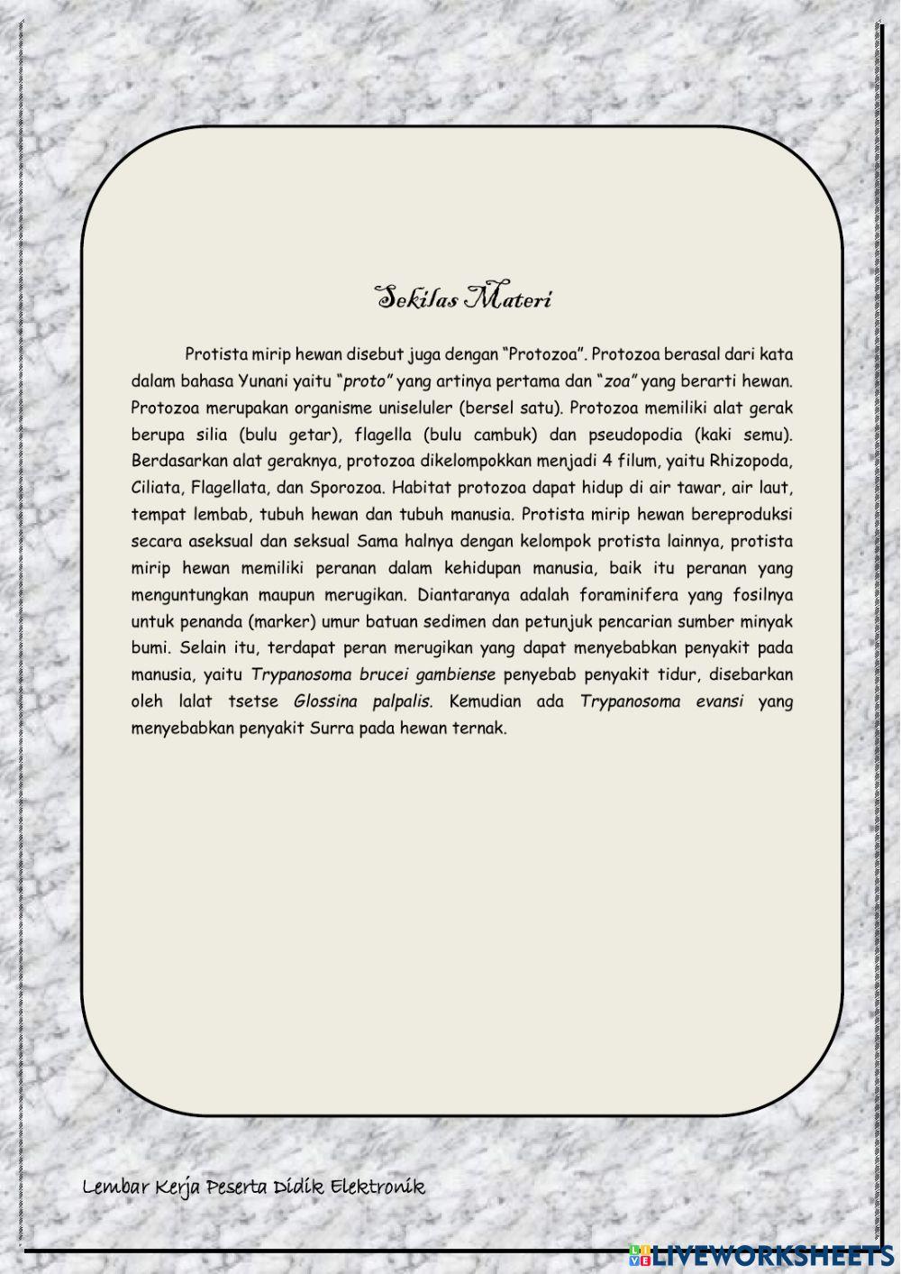 LKPD Elektronik Berbasis Pendekatan Saintifik Konsep Protista
