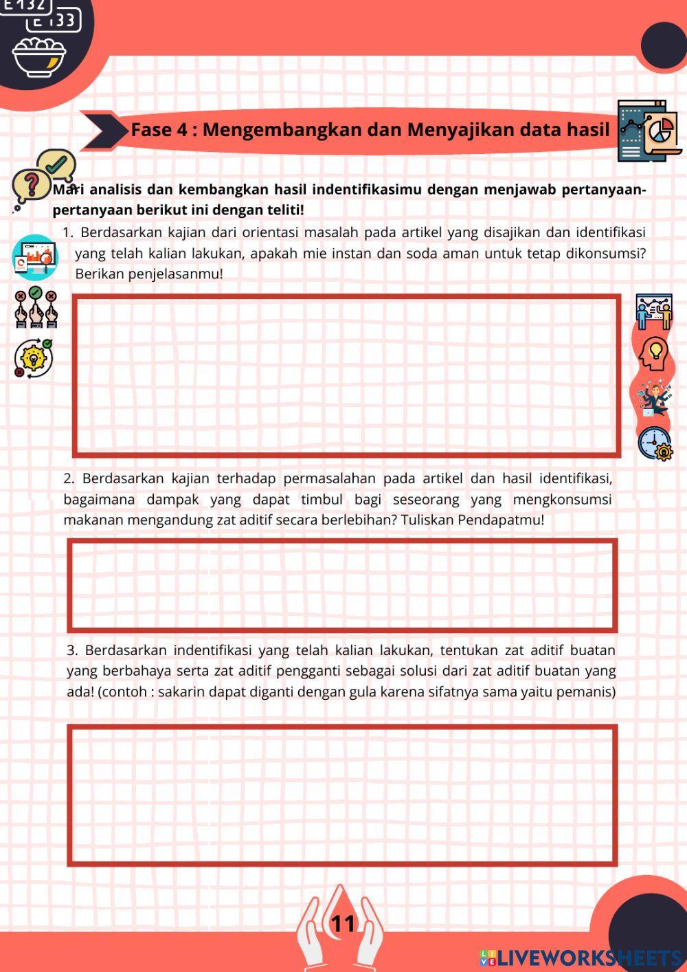 LKPD Elektronik Berbasis PBL bermuatan Nature of Science (Materi Dampak Zat Aditif bagi Kesehatan Tubuh Manusia)