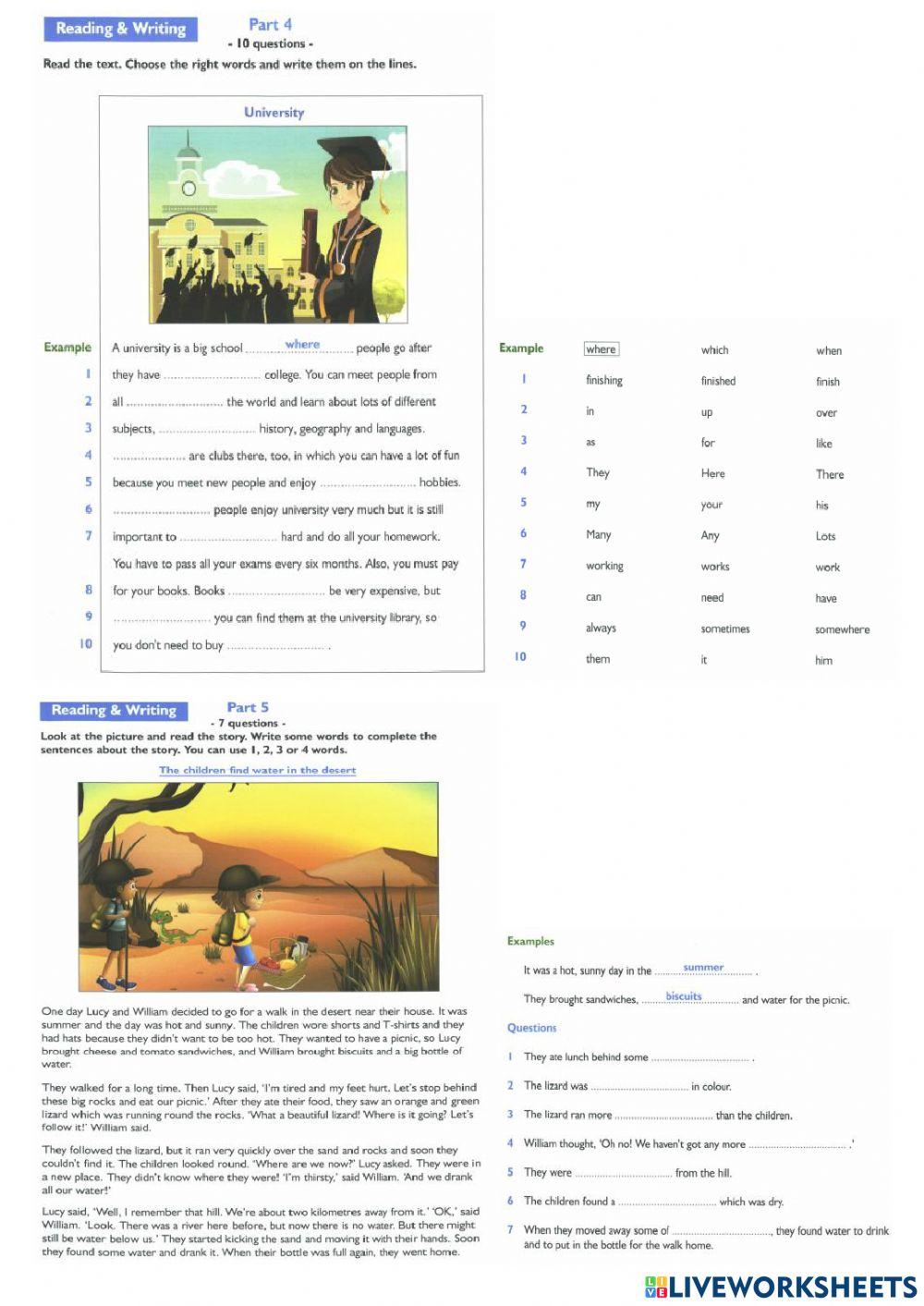 flyers reading and writing 