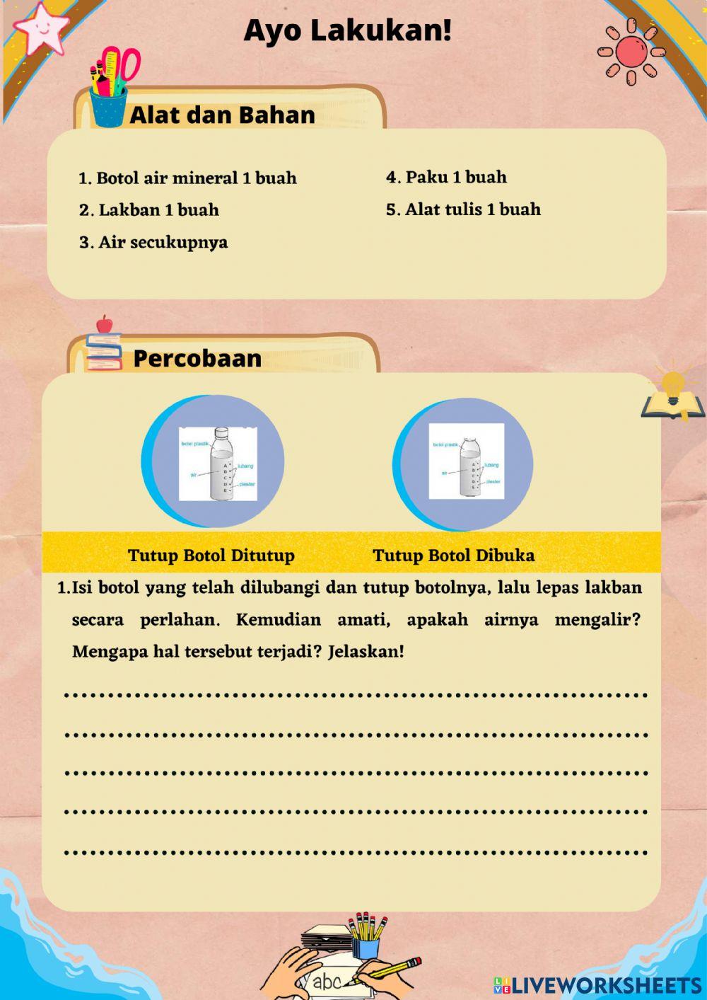LKPD Berbasis Liveworksheet pada Materi Tekanan Hidrostatis