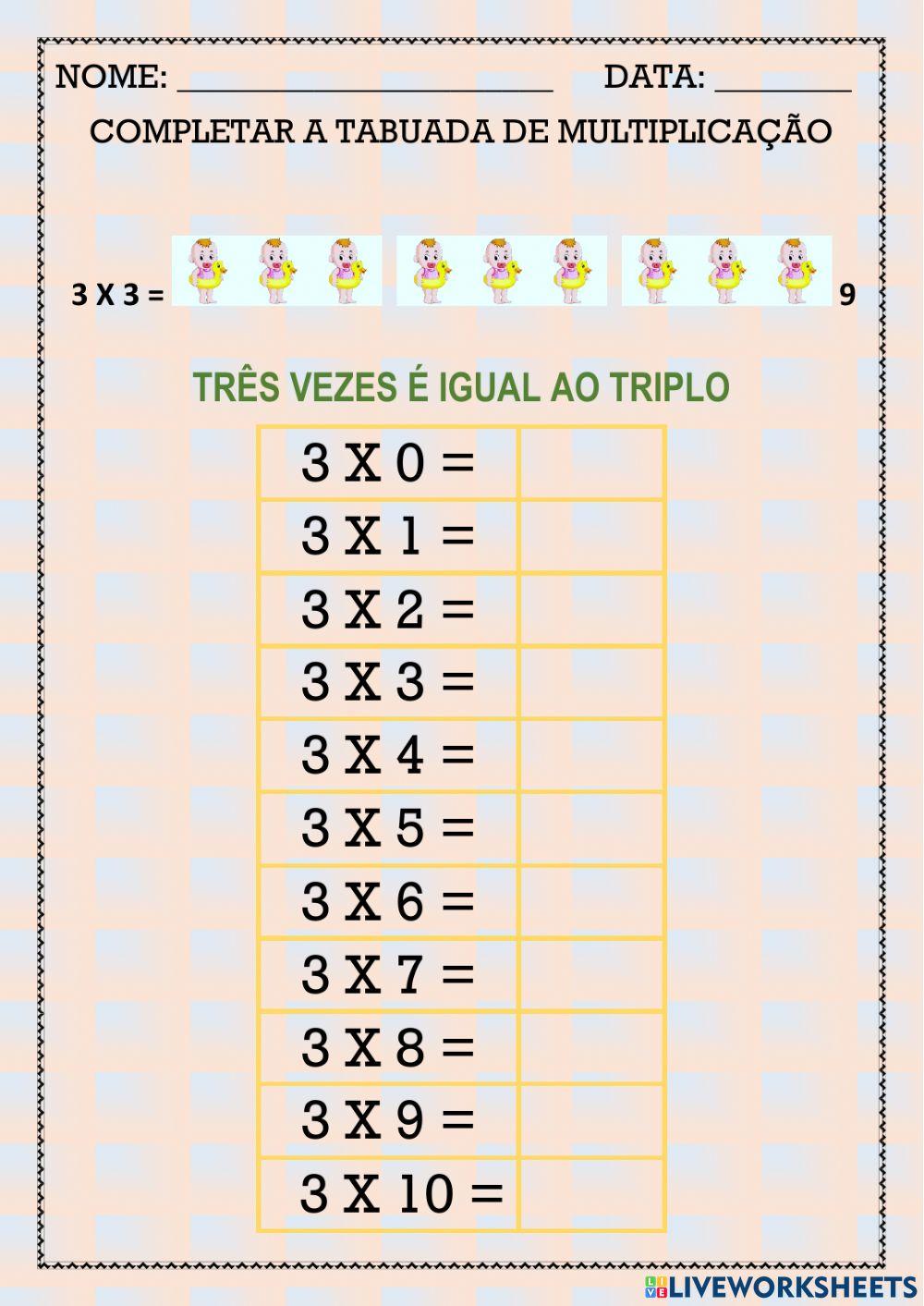 tabuada de 3 e de 4