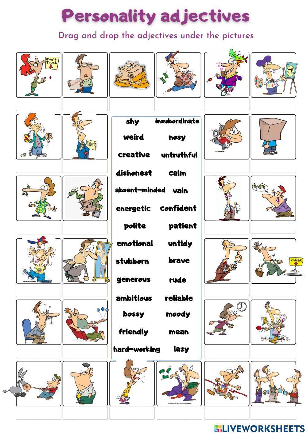 Personality adjectives Personality adjectives