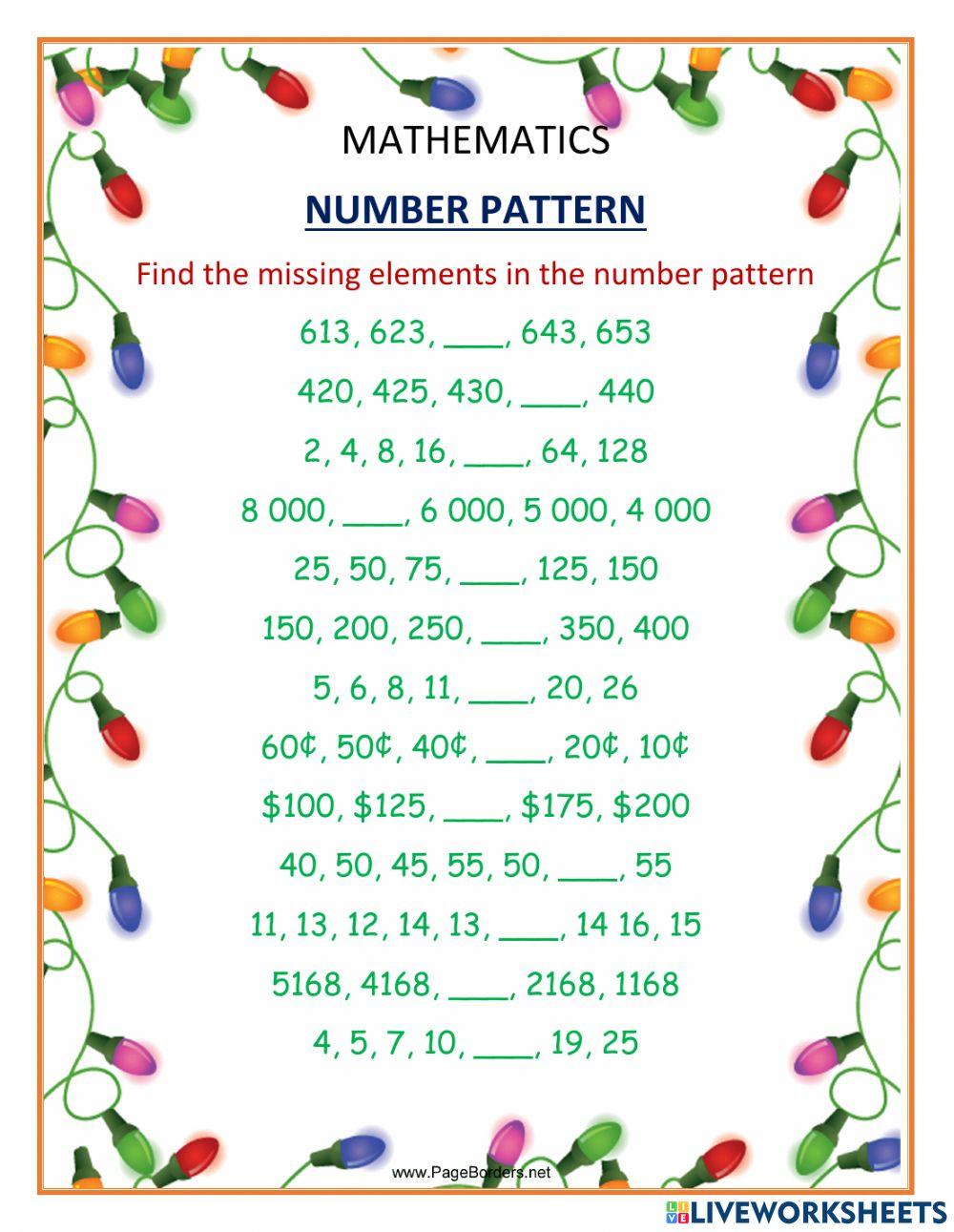 Number Pattern Math Worksheet Live Worksheets number-patterns-definition-examples-types-facts-2023