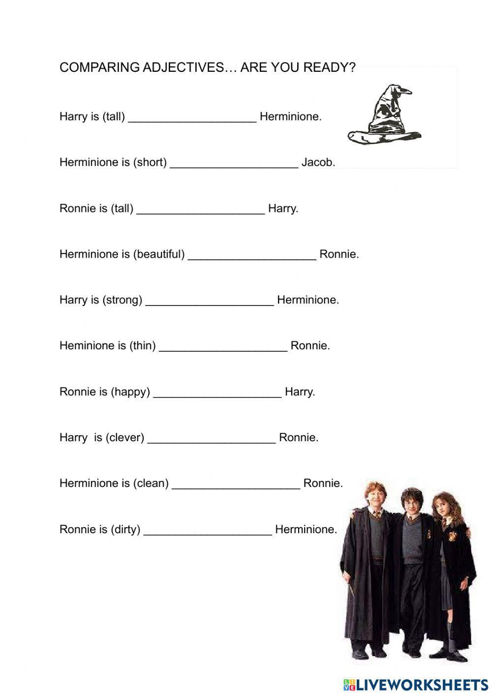 Harry potter comparisions