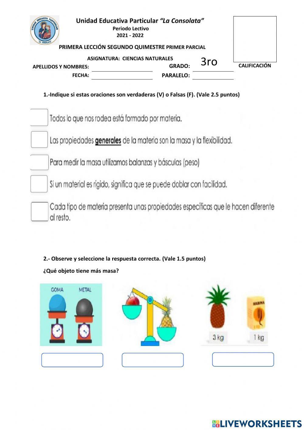 Caracteriticas de la materia