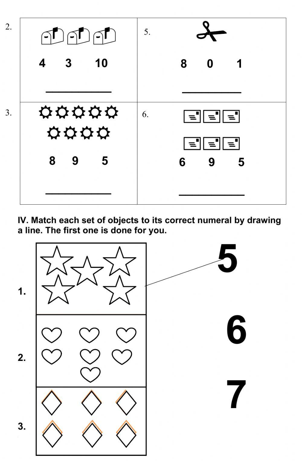2nd Mid Quarter Exam in Mathematics Junior Kindergarten