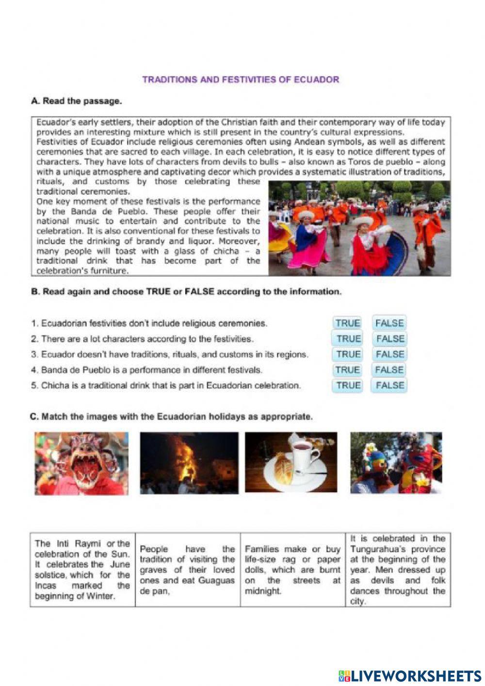 Festivities and traditions from Ecuador