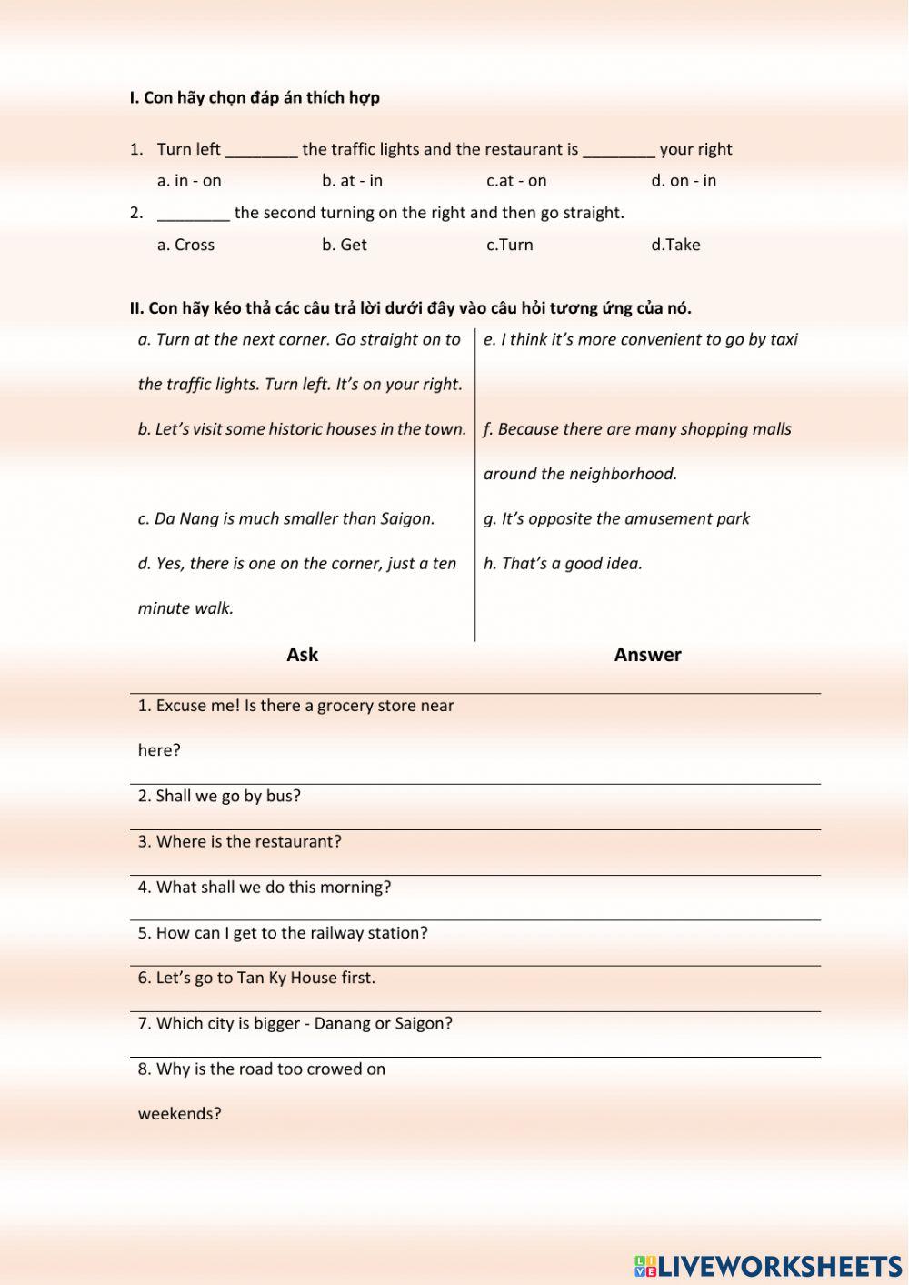 Grade 6 - Ask and Give directions