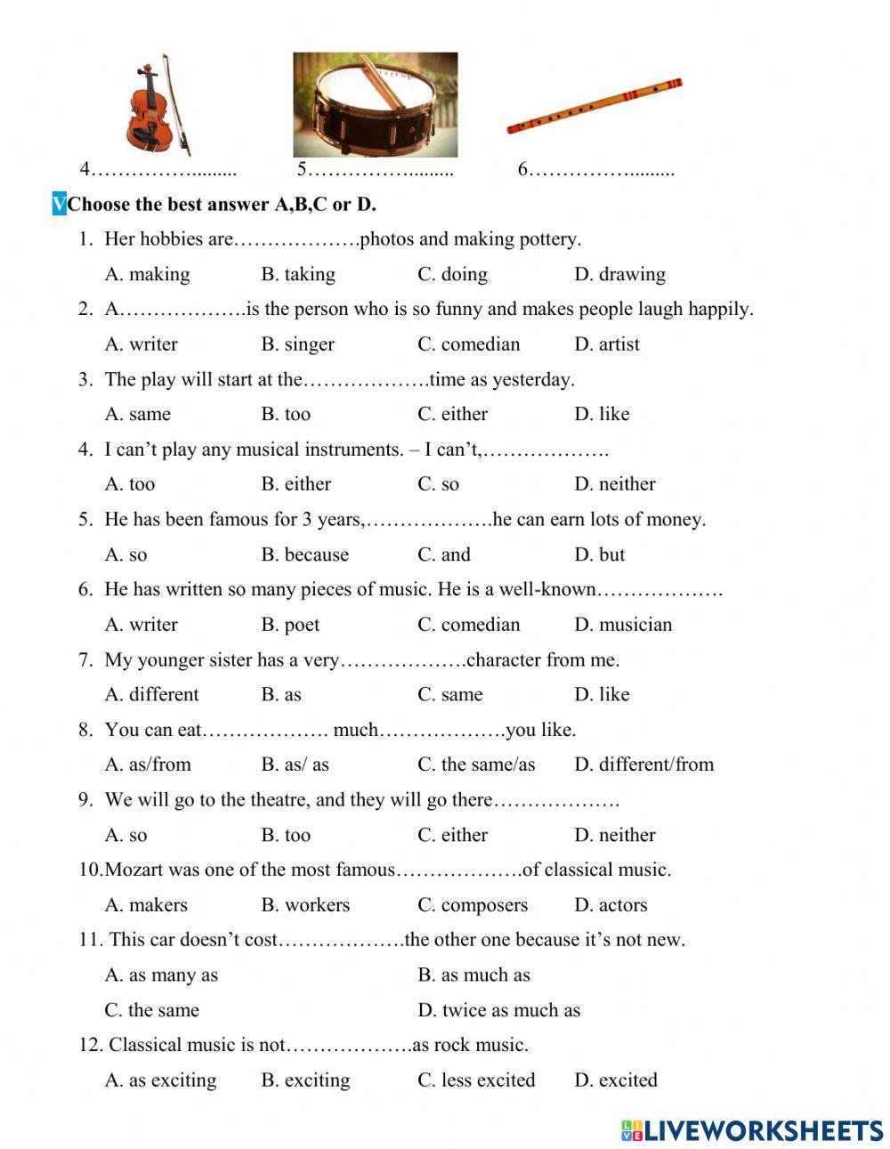 Unit 4. Music and arts