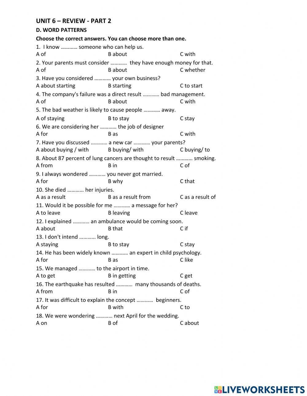 AE3 - Review Unit 6 - Part 2