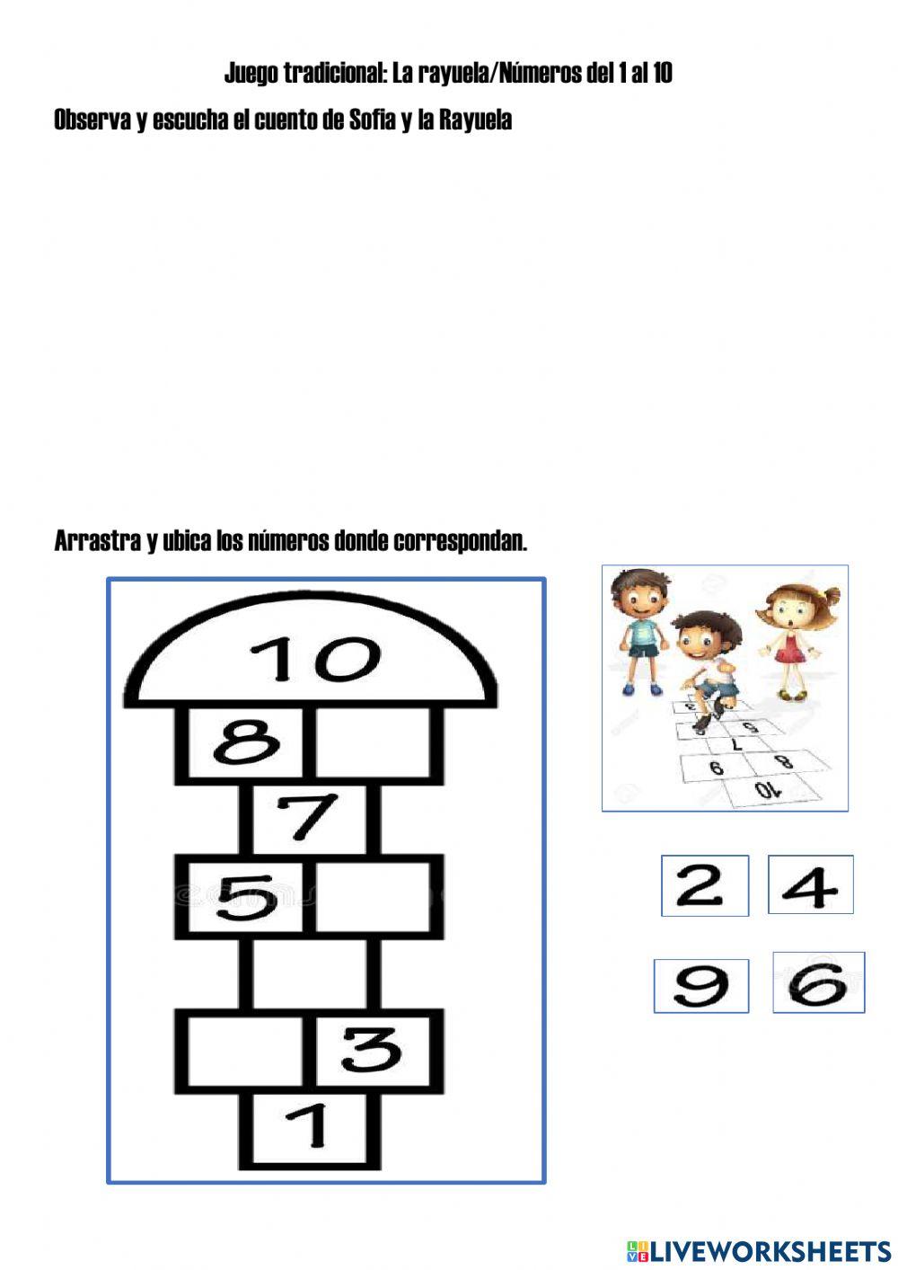 La rayuela -numeros del 1 al 10