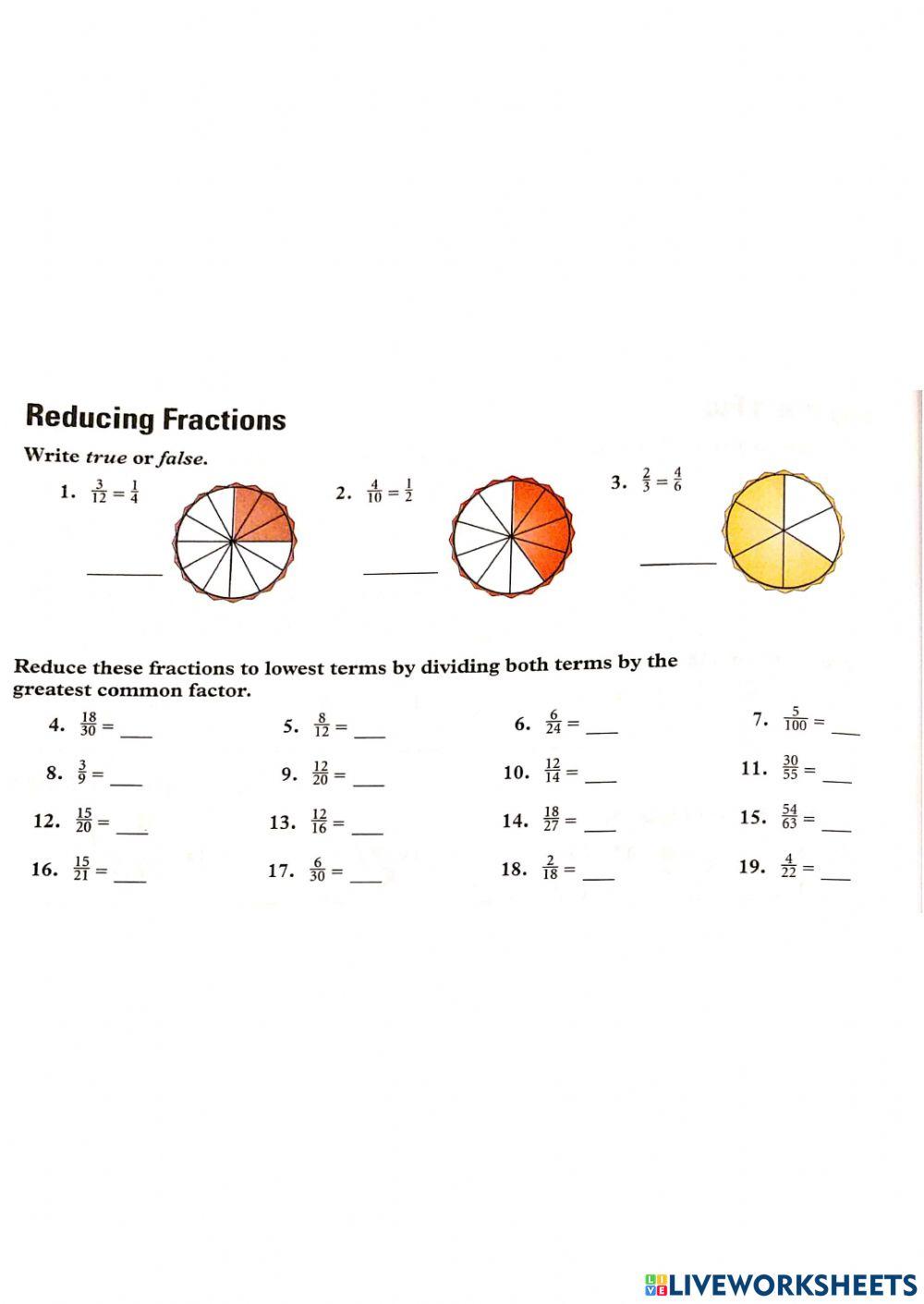 Reducing fractions 2