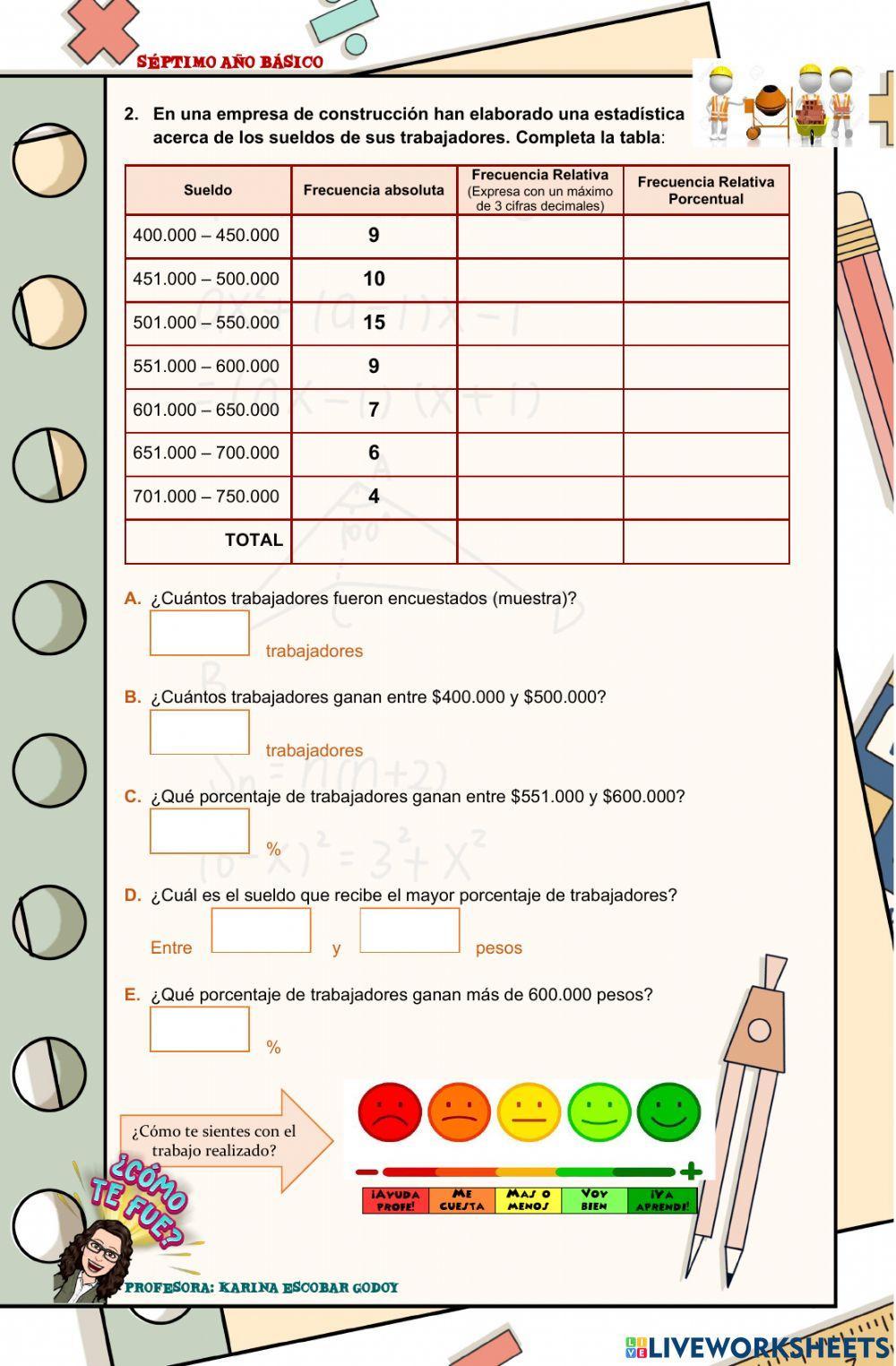 Tablas de frecuencias