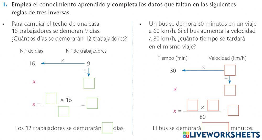Regla de tres inversas