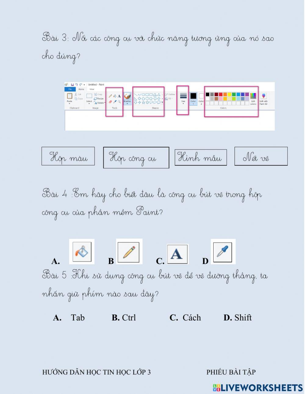 Bài 1: Làm quen với phần mềm học vẽ