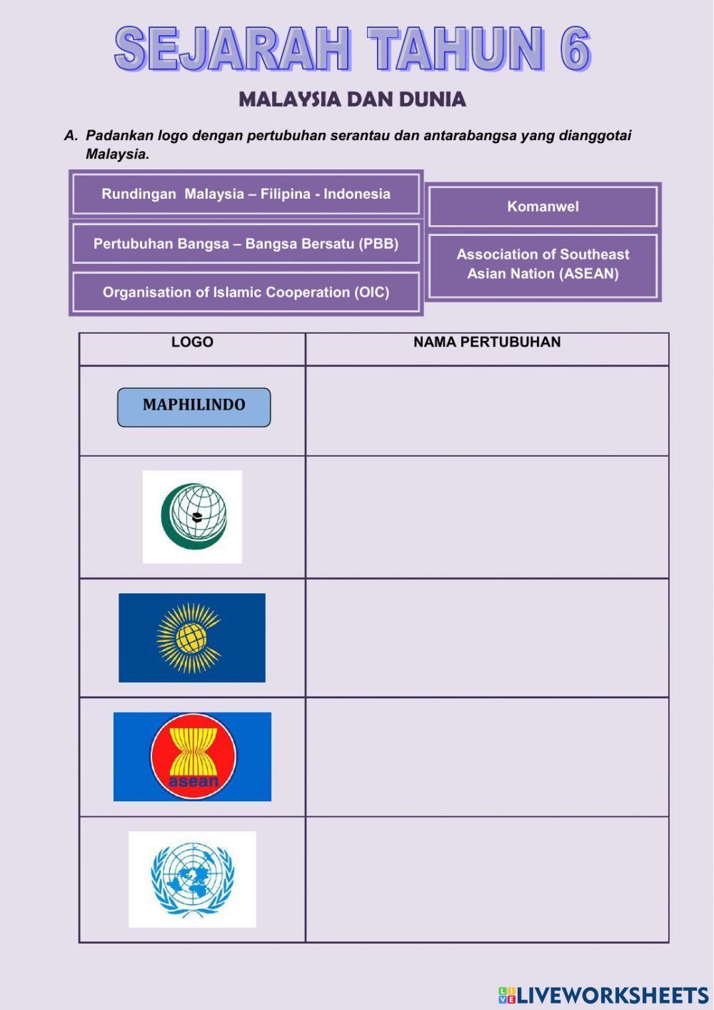 Sejarah tahun 6 - malaysia dan dunia