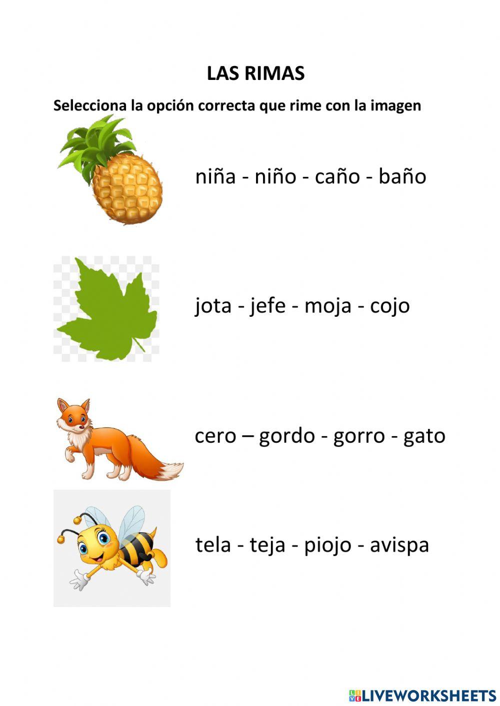 Actividad: las rimas