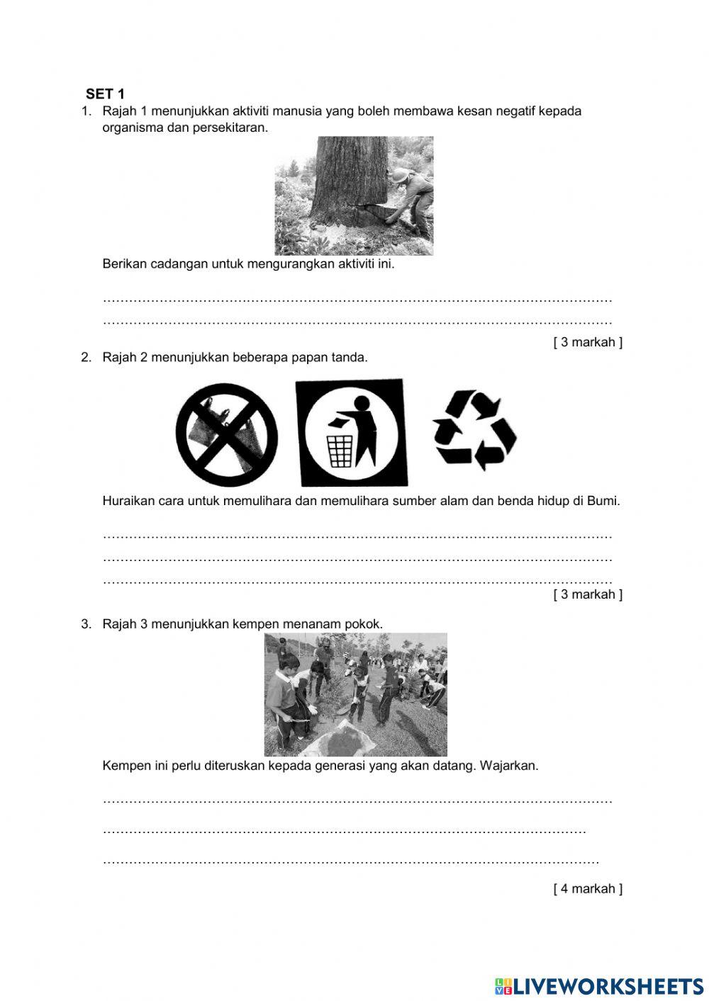 Set 1 ulangkaji bab 7 sains tingatan 1
