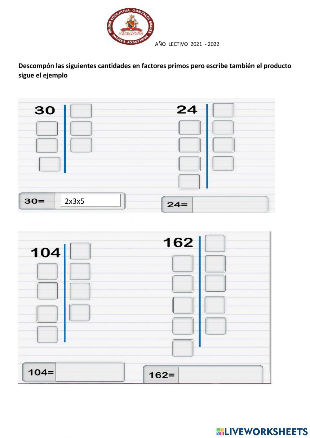 Descomposición en factores primos