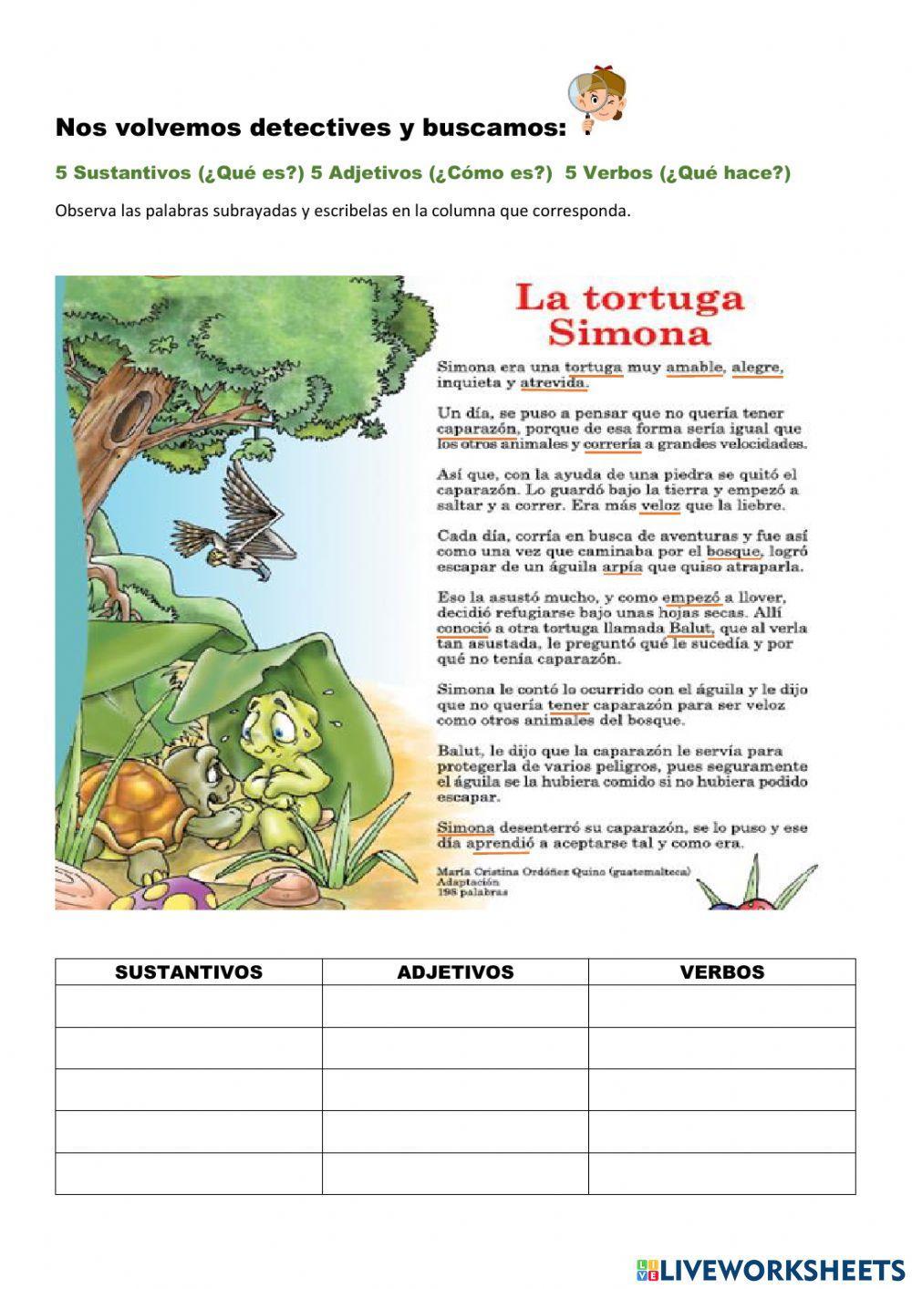 Sustantivos, Adjetivos y Verbos