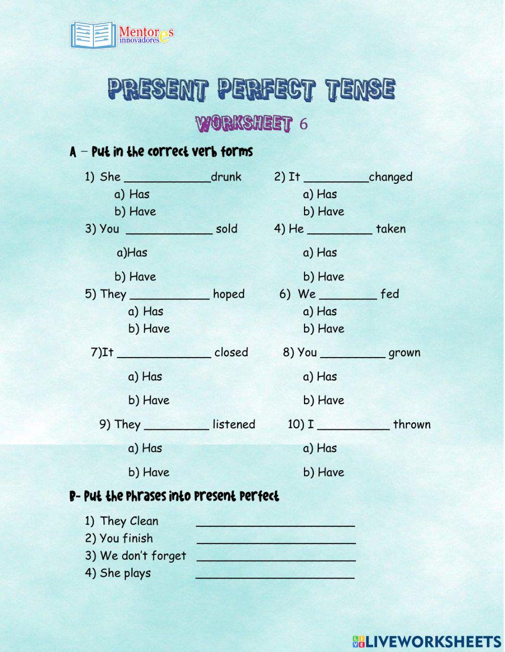 Mentores present perfect tense