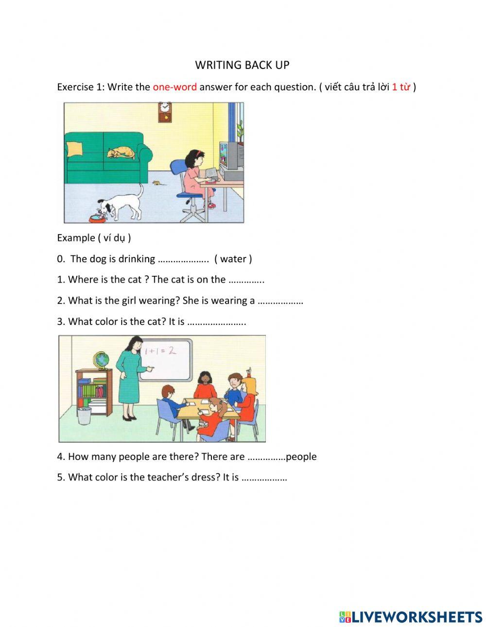 BACK UP WRITING GRADE 2 online exercise for | Live Worksheets