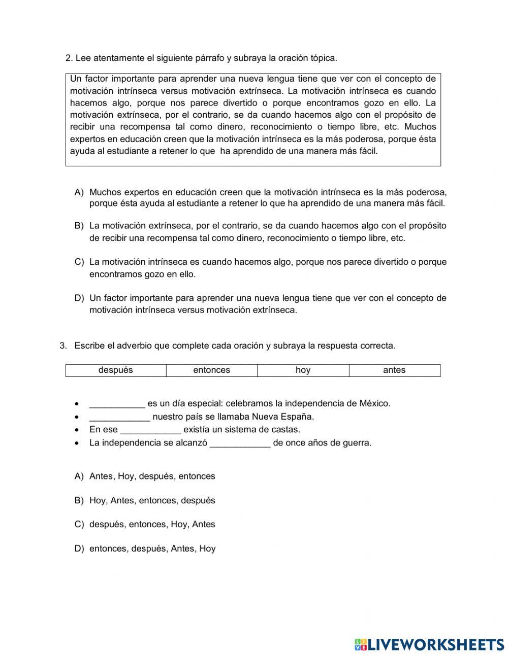 Examen español trim1