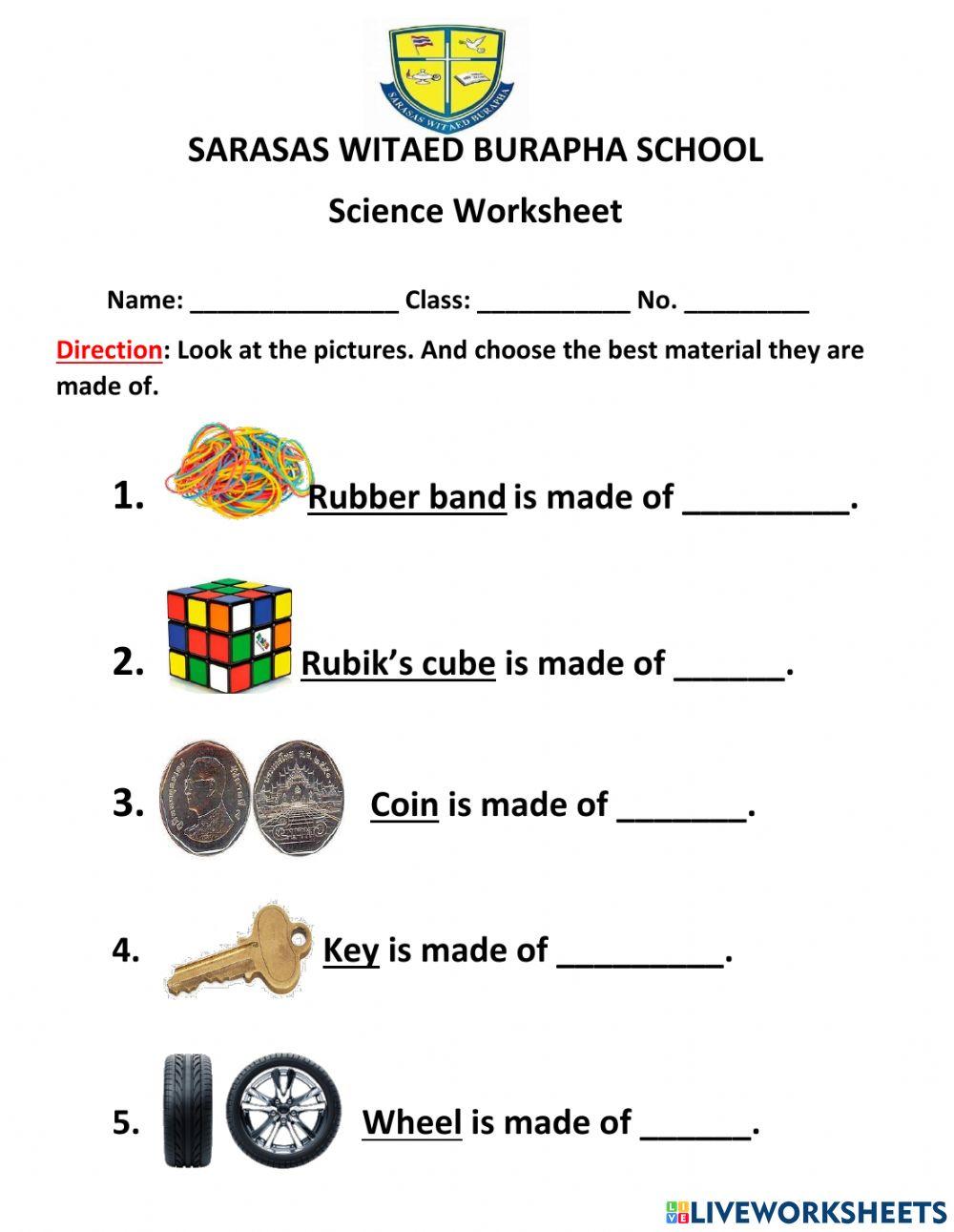 Week 3 Activity 2 What Things Are Made Of Worksheet Live Worksheets Week 3 Activity 2 What Things Are Made Of Worksheet Live Worksheets