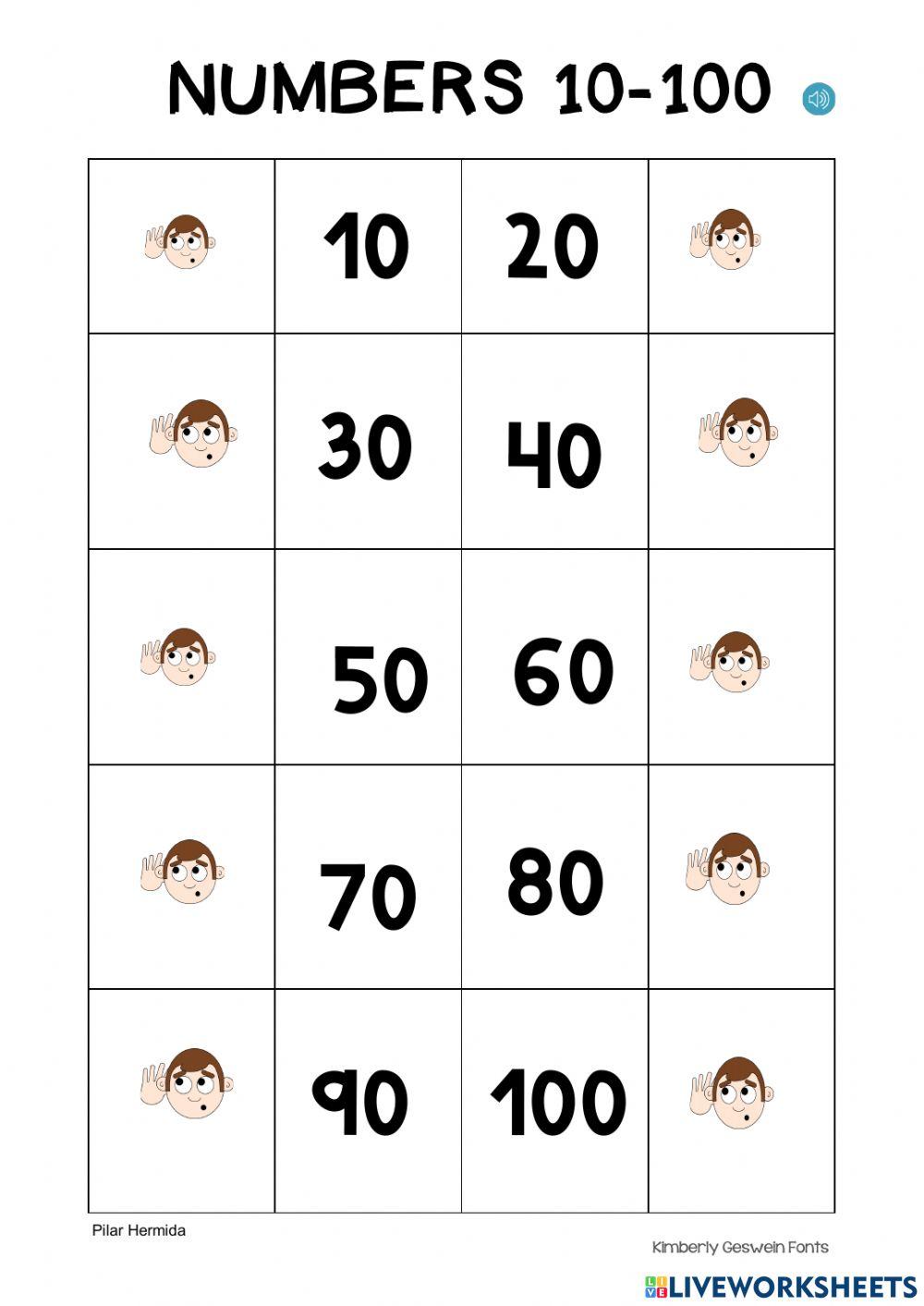 Vocabulary-NUMBERS 10-100