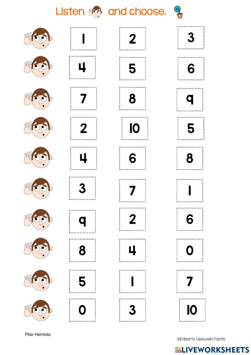 Vocabulary-NUMBERS 0-10