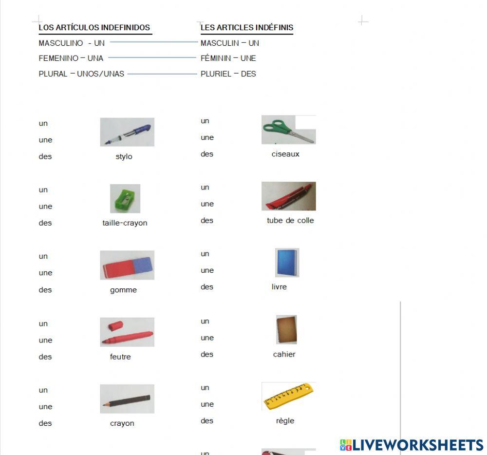 Artículos indefinidos