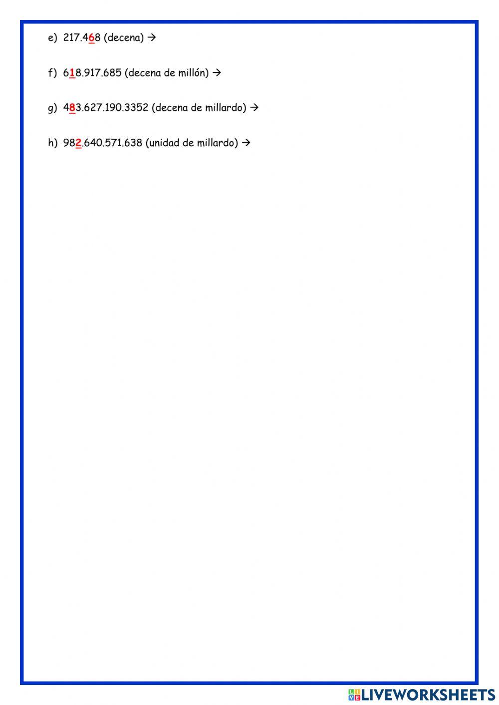 Orden, aproximación y redondeo de números naturales