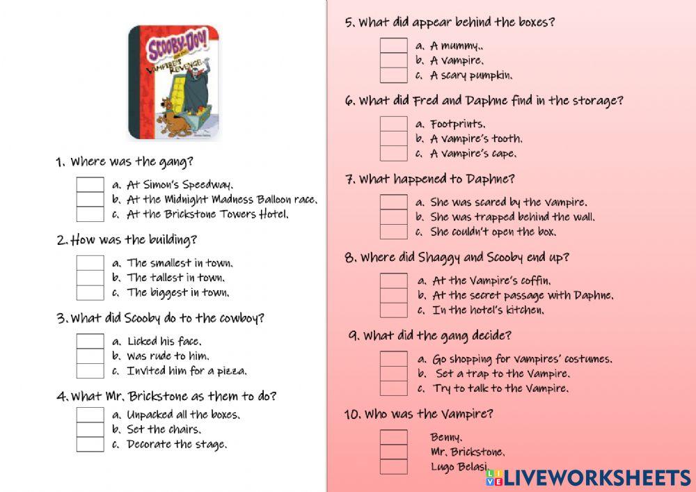 Quiz Scooby-Doo and the Vampire Revenge