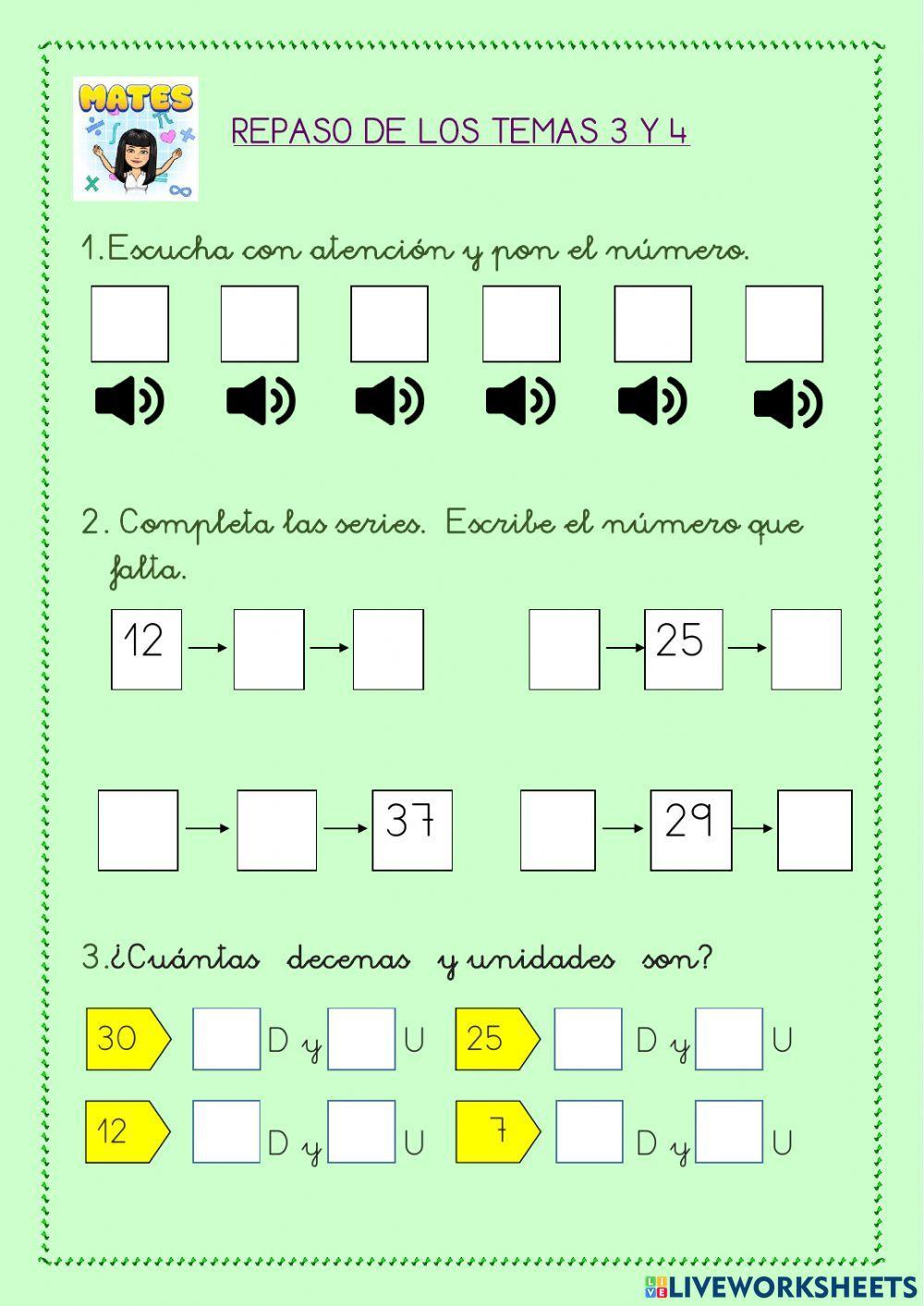 Repaso temas 3 y 4 de Mate