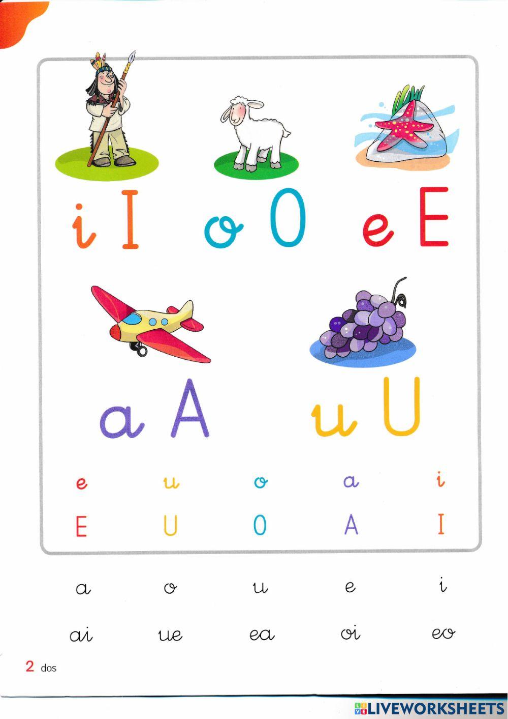 Lectura vocales. Método Santillana