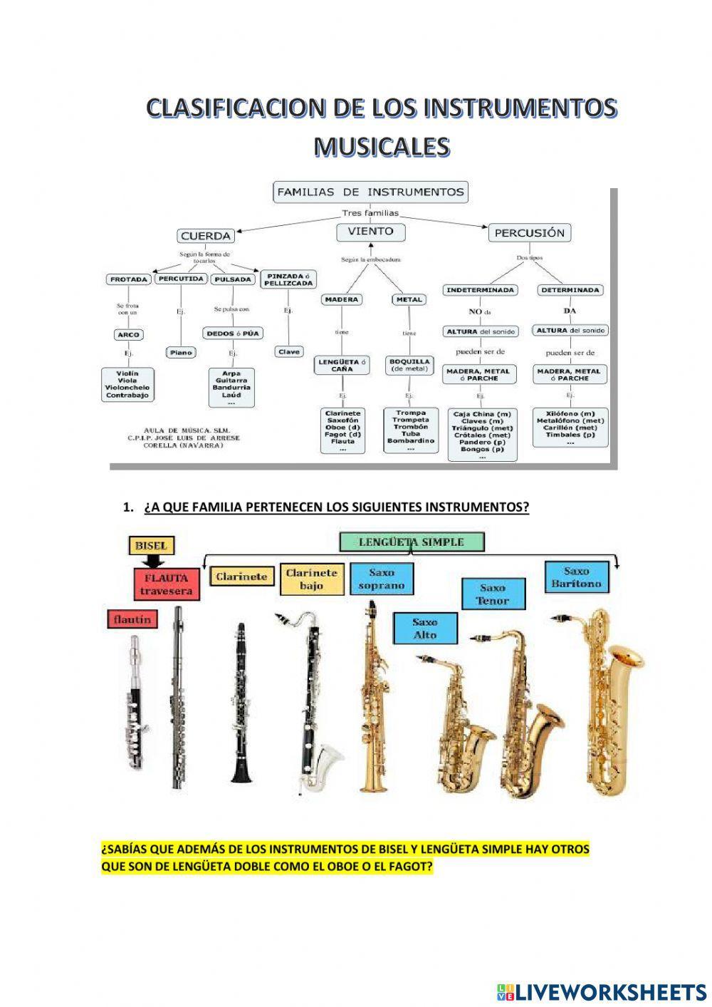 Clasificacion de instrumentos