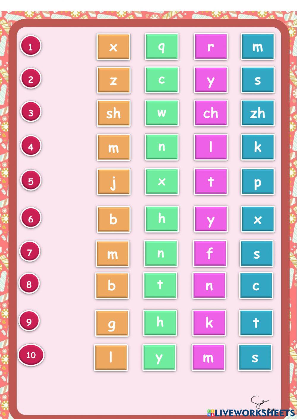 声母  พยัญชนะจีน