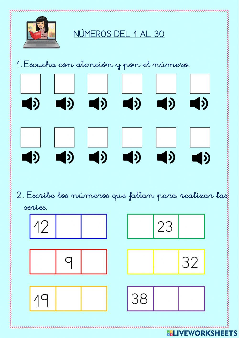Números hasta el 30 Números hasta el 30