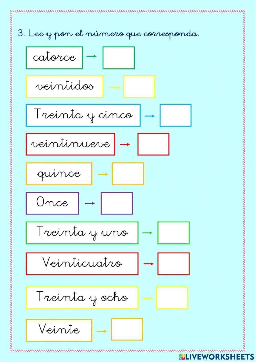 Números hasta el 30 Números hasta el 30