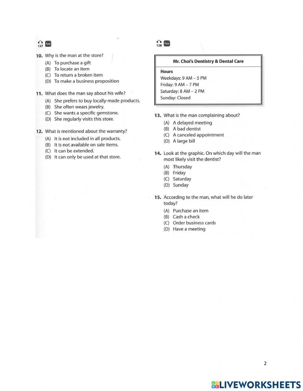 TOIEC LISTENIG Part 3 - Topic 4