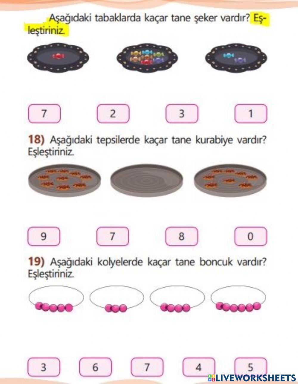 Nesneler ve Sayılarını Eşleştirelim