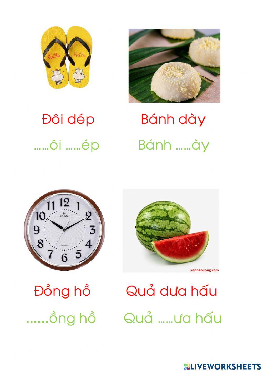 Bài tập chữ cái d đ