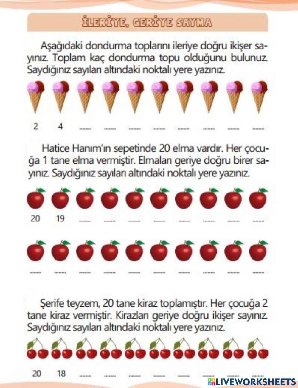 1'er ve 2'şer Sayalım