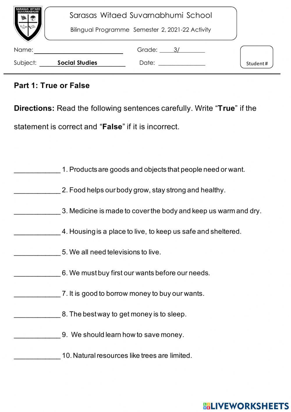 Semester 2 test 1 social studies